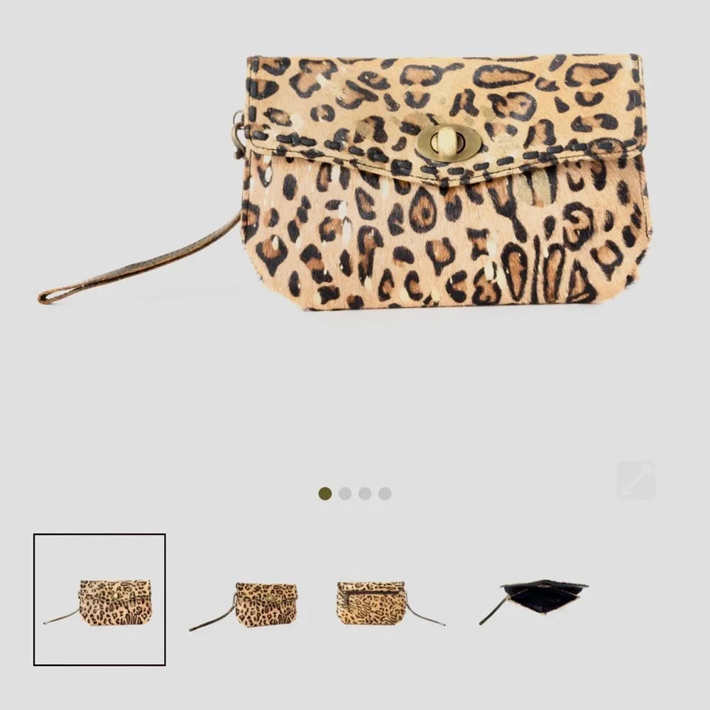 🌟 Myra Bag Golden Confetti Wallet NWT Hair on Hide Leather - Picture 3 of 9